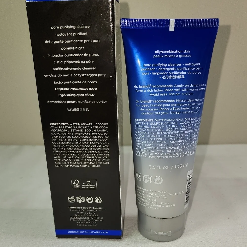 Dr. Brandt Pore Purifying Cleanser - Black and Blue Packaging